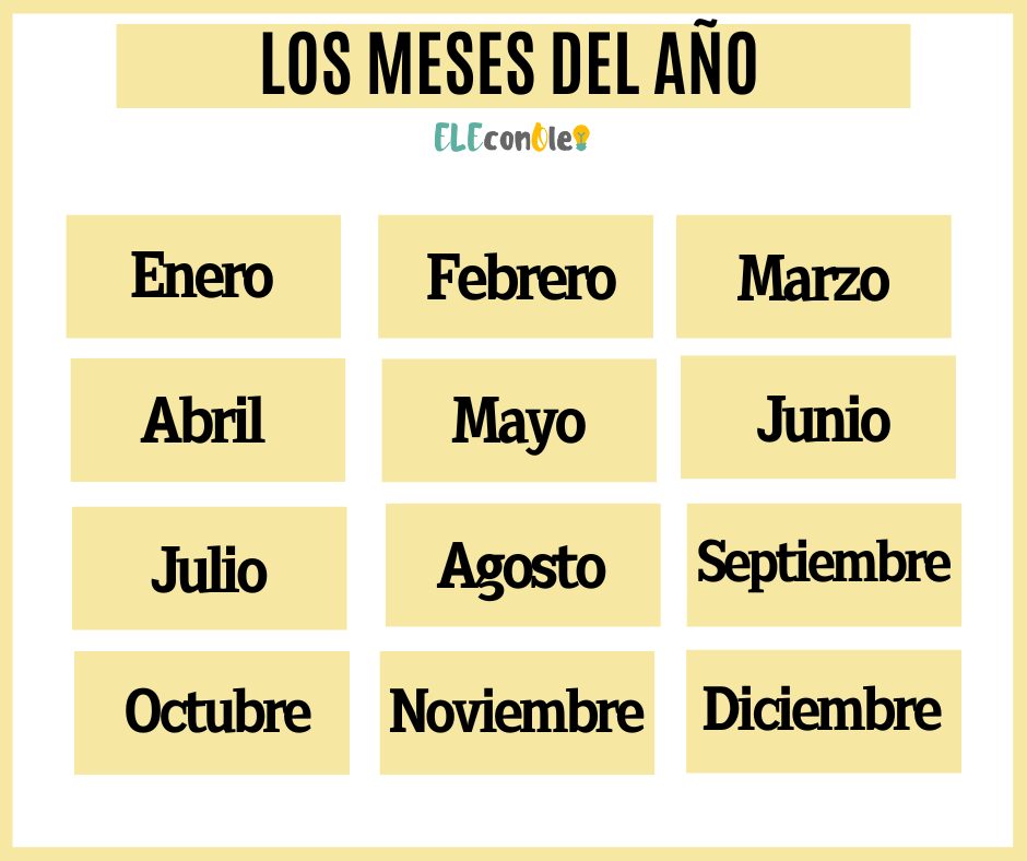 les mois de l'année en espagnol